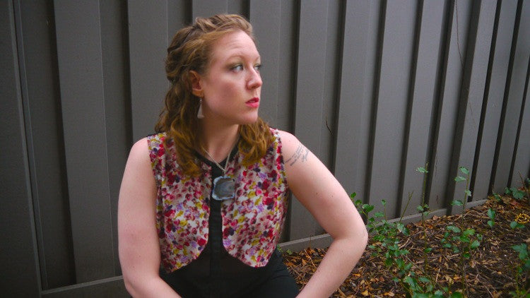 We're All Mad Chiffon Top with Faux Vest