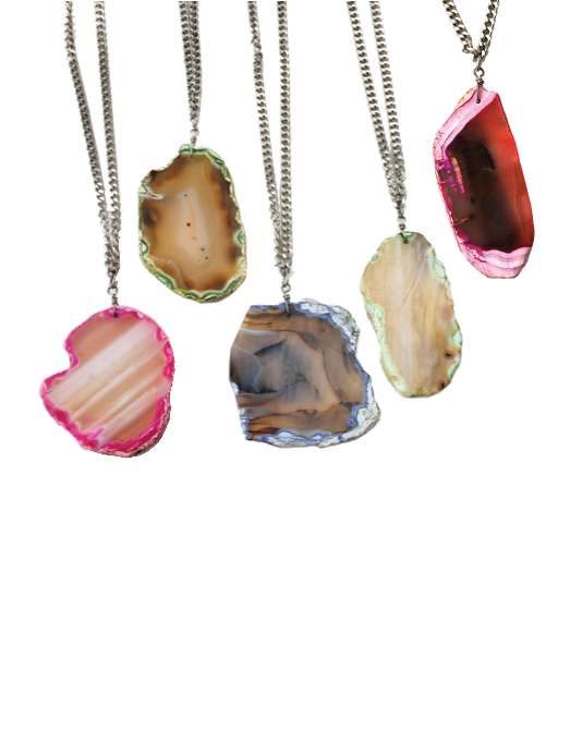 Rock Steady Agate Slice Necklace
