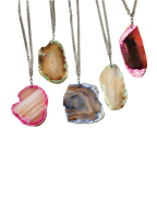 Rock Steady Agate Slice Necklace