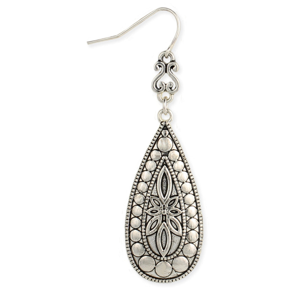 Bindi Bohemian Silver Teardrop Earrings