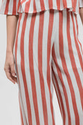 Start Me Up Coral/White Wide Leg Pants