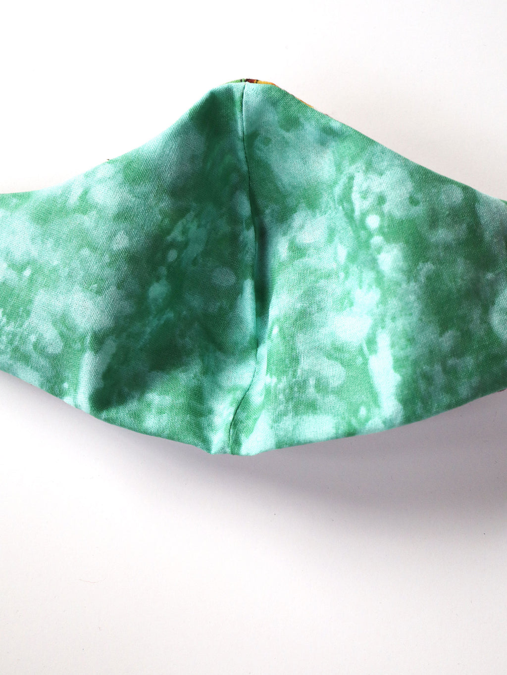 Brown Tropical Print Mask w/Handsewn Gems