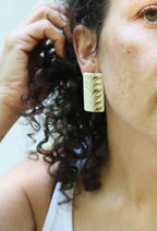 Vintage Creamy Gold Ceramic Glazed Earrings