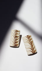 Vintage Creamy Gold Ceramic Glazed Earrings