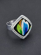 Diamond Shaped Embroidered Ring