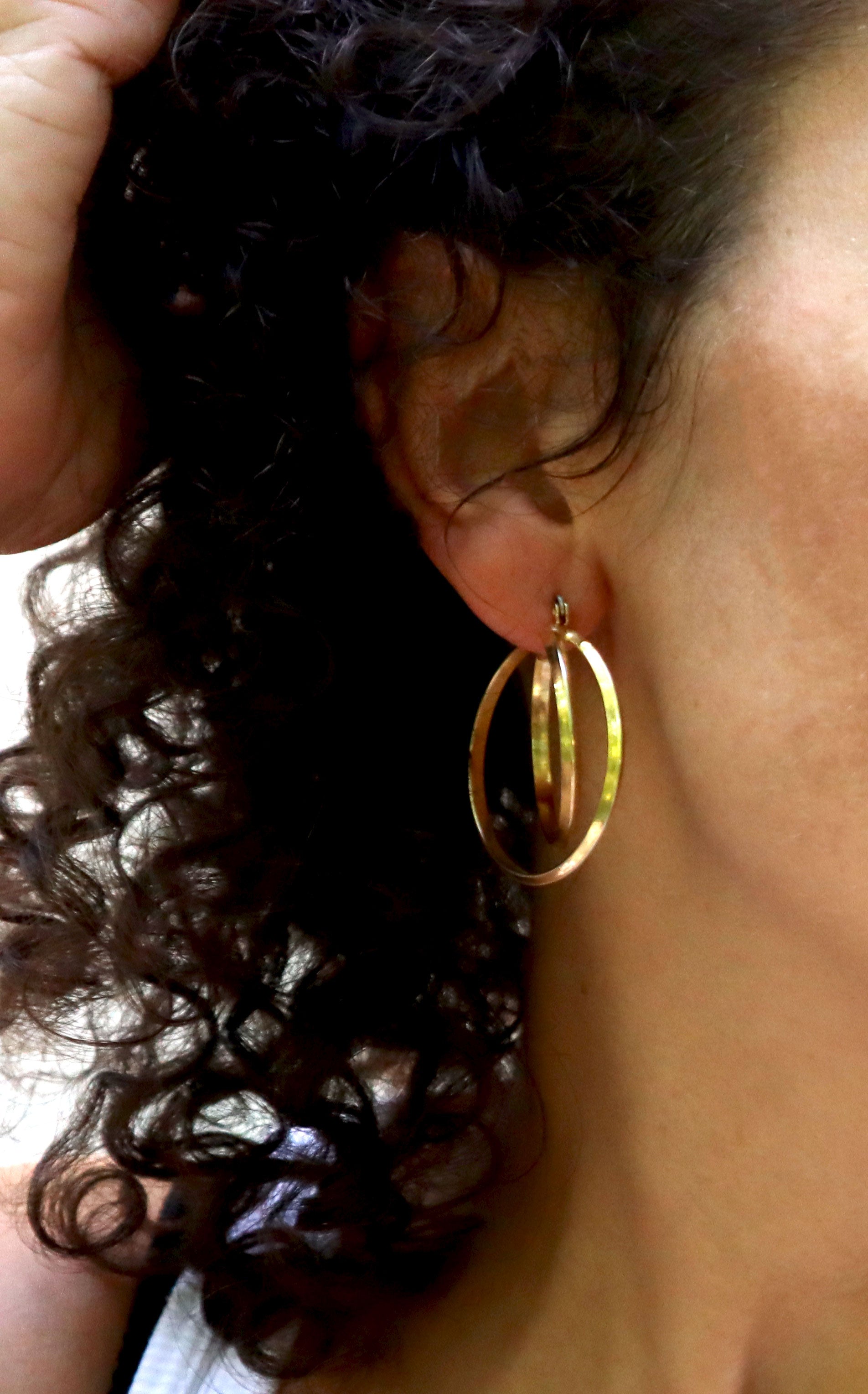 Vintage Gold Double Hoop Earrings