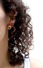 Vintage 80s Small Gold Knot Earrings