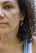 80s Gold Tied Bow Earrings