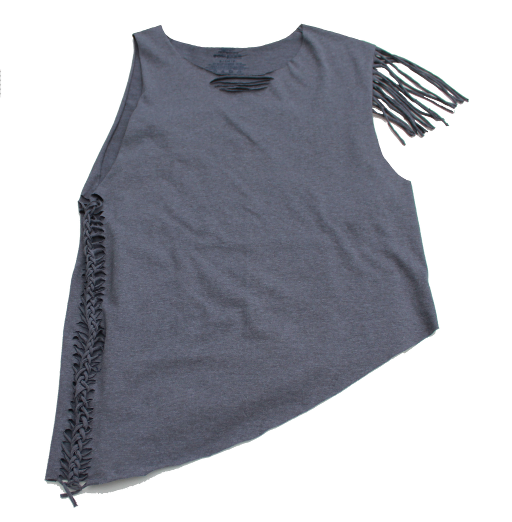 Granite Grey Slashed Tee (Only 1)
