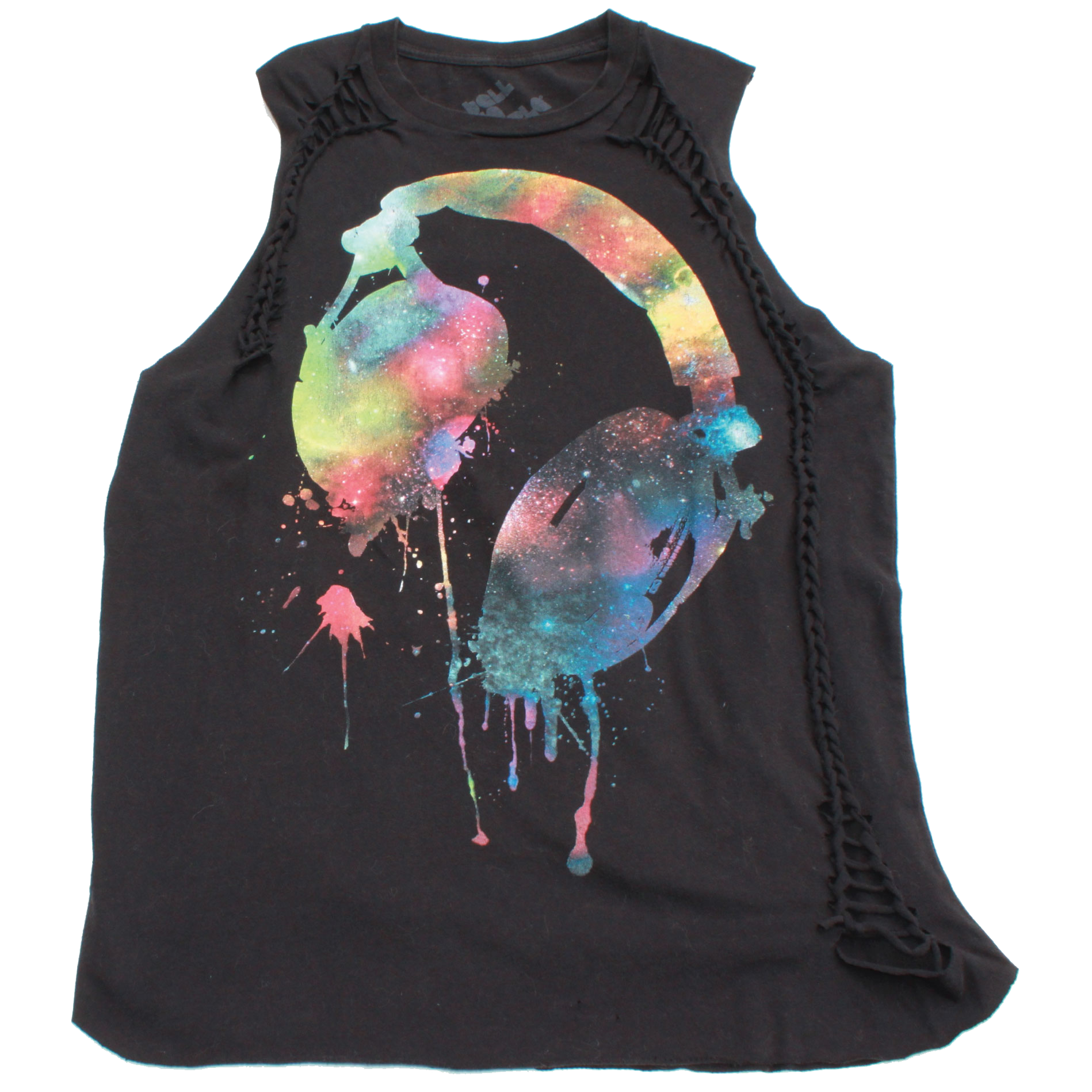 Altered Black Headphones Graphic Slashed Tee (Only 1)