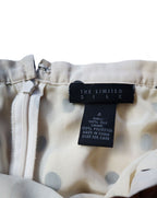 The Limited Silk Gauzy Cream Polka Dot Midi Skirt