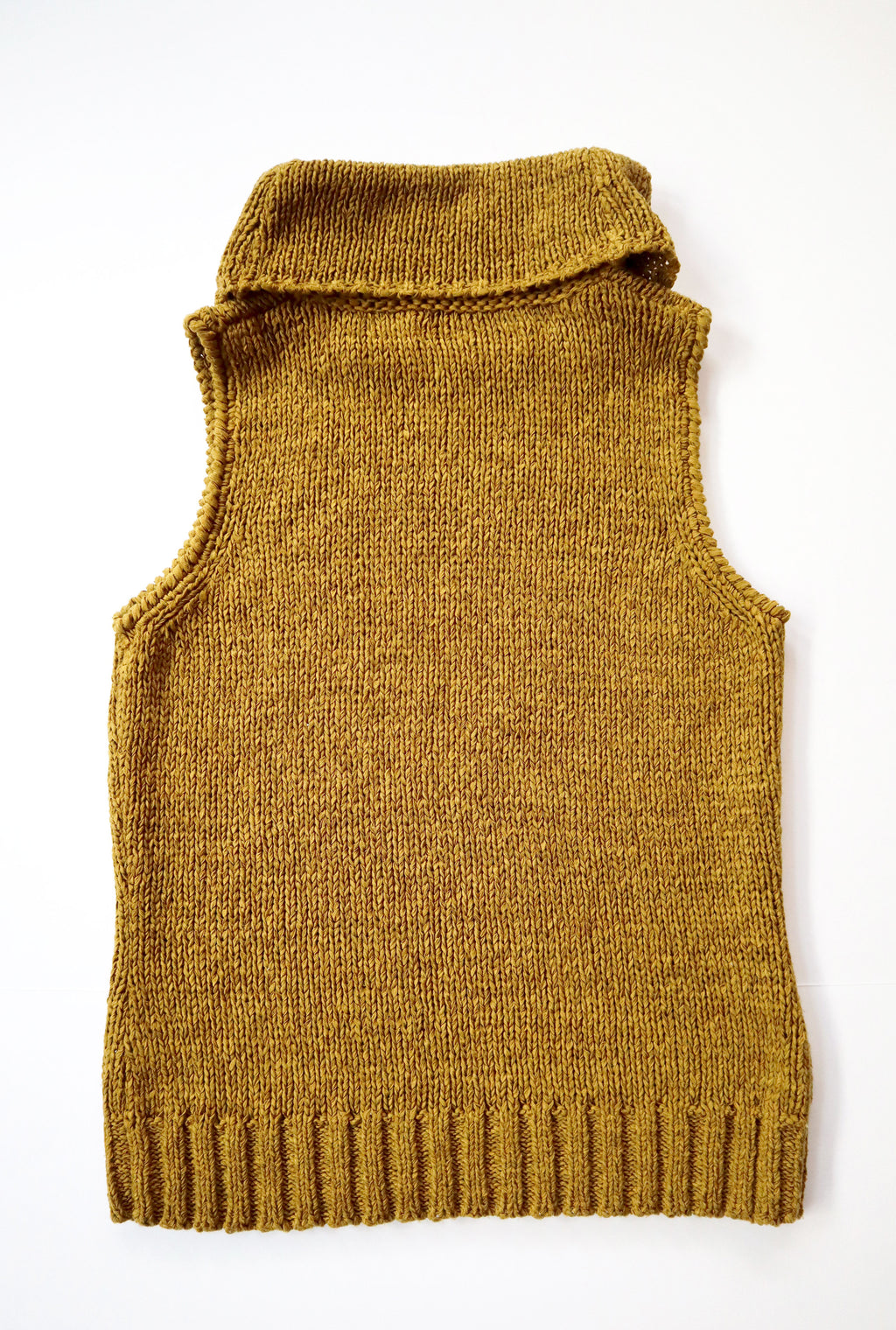 Jones NY Pea Green Woven Knit Sleeveless Turtleneck Sweater