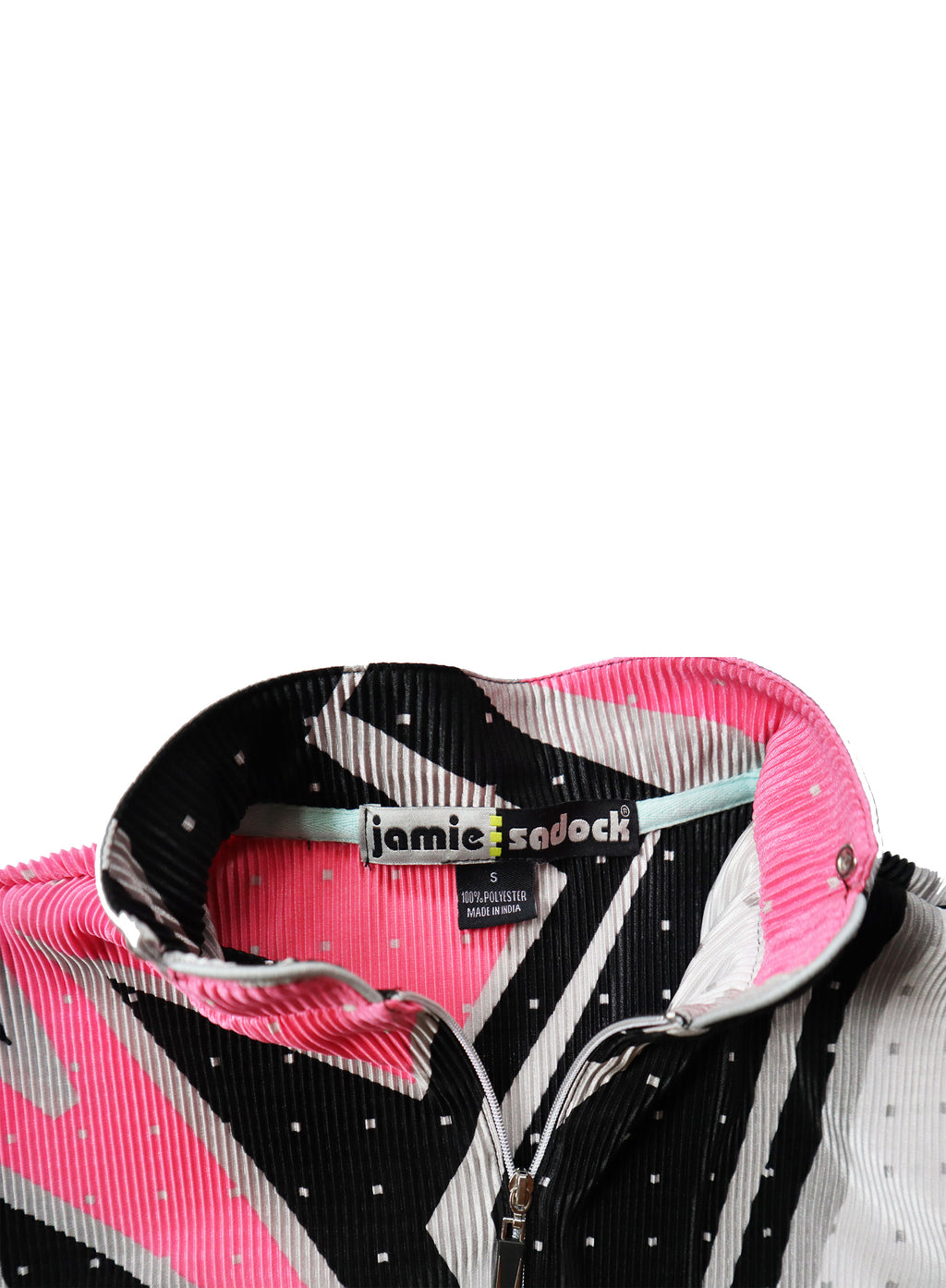 Jamie Sadock 80s Punk Style 1/4 Zip Crinkle Top