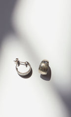 80s Etched Mini Hoop Earrings