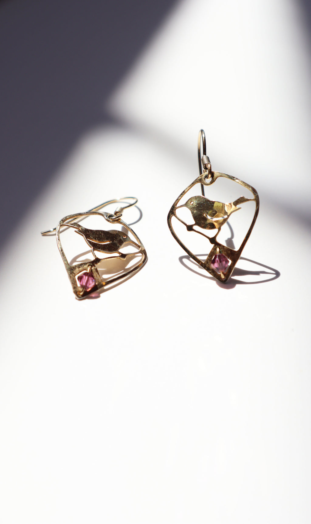 Vintage Bird on a Wire Earrings