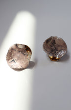 Vintage Lilac & Gold Ceramic Glazed Earrings