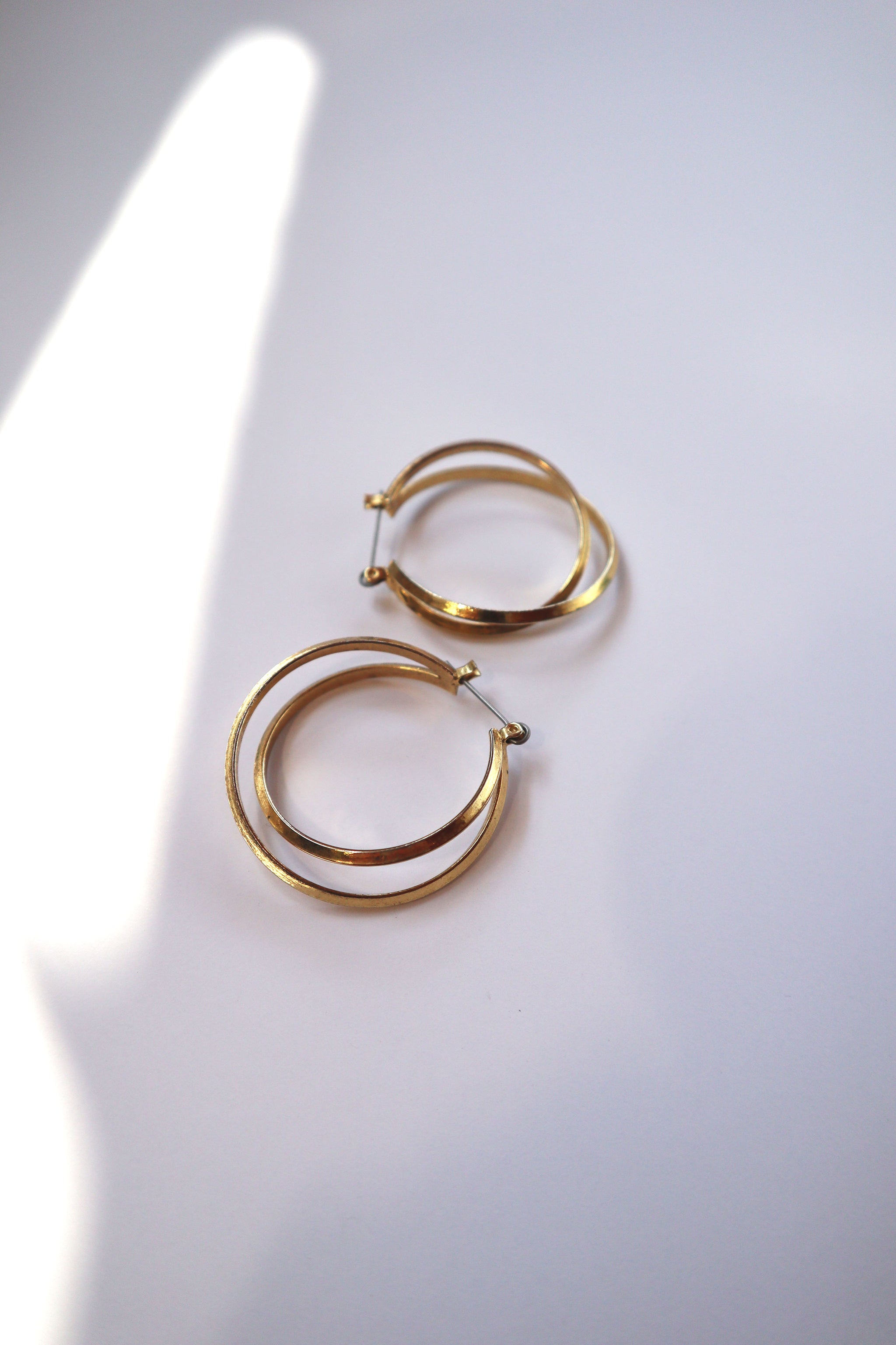 Vintage Gold Double Hoop Earrings