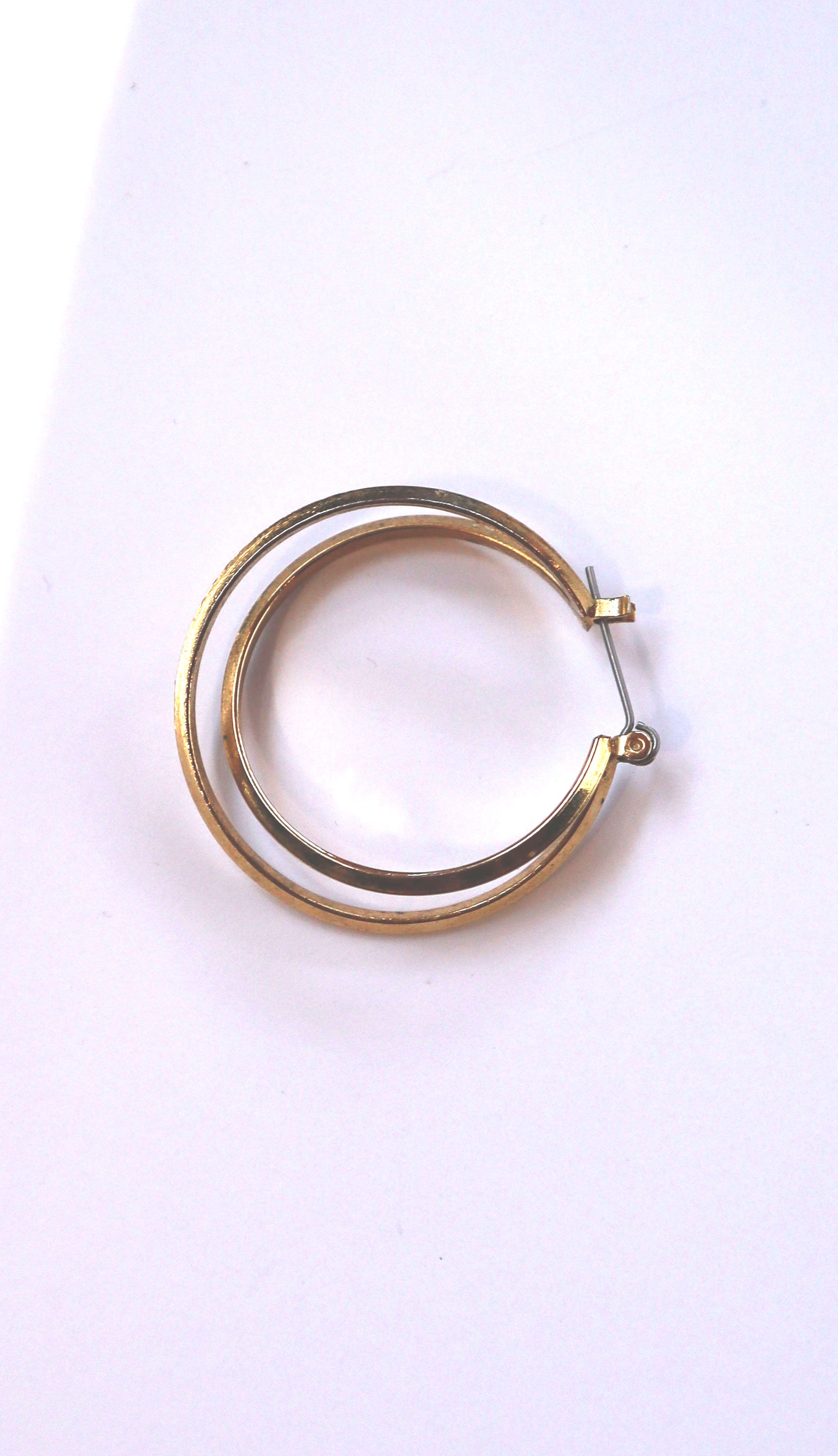 Vintage Gold Double Hoop Earrings