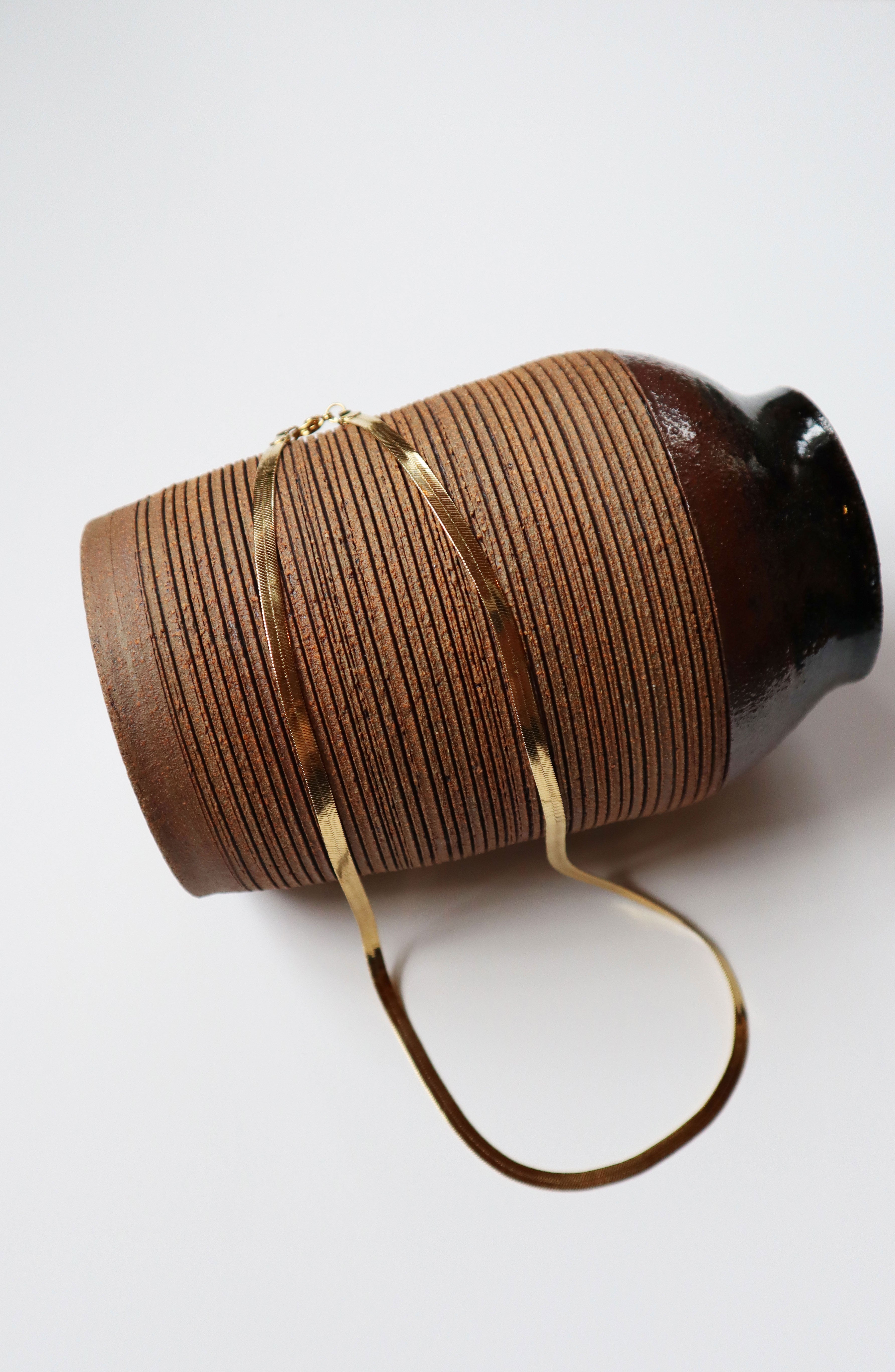 Vintage 24" Gold Herringbone Necklace