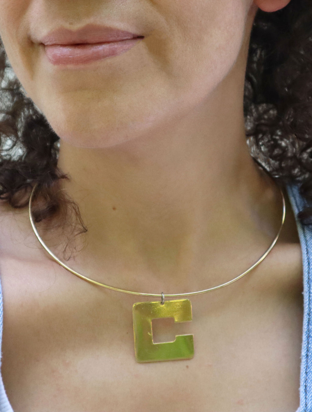 Vintage 70s Letter C Choker