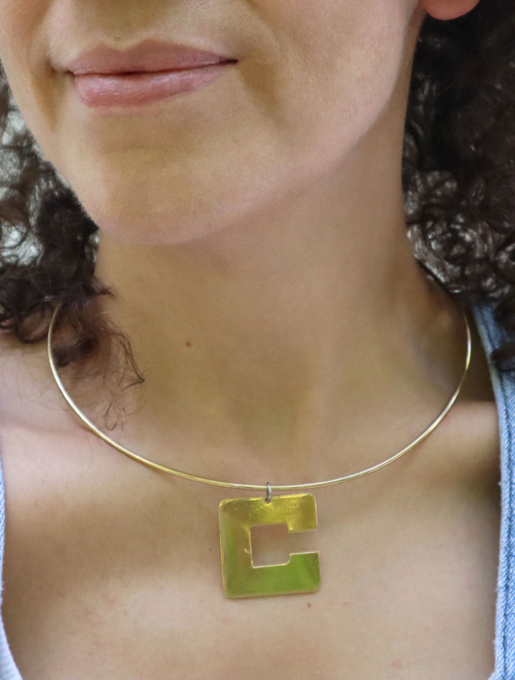 Vintage 70s Letter C Choker