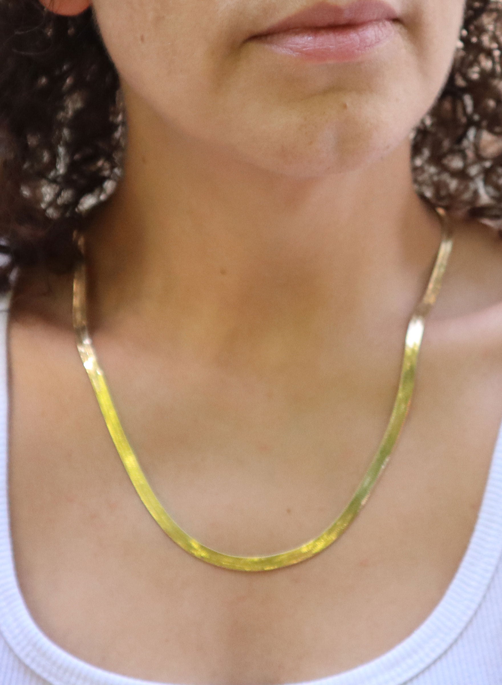 Vintage 24" Gold Herringbone Necklace