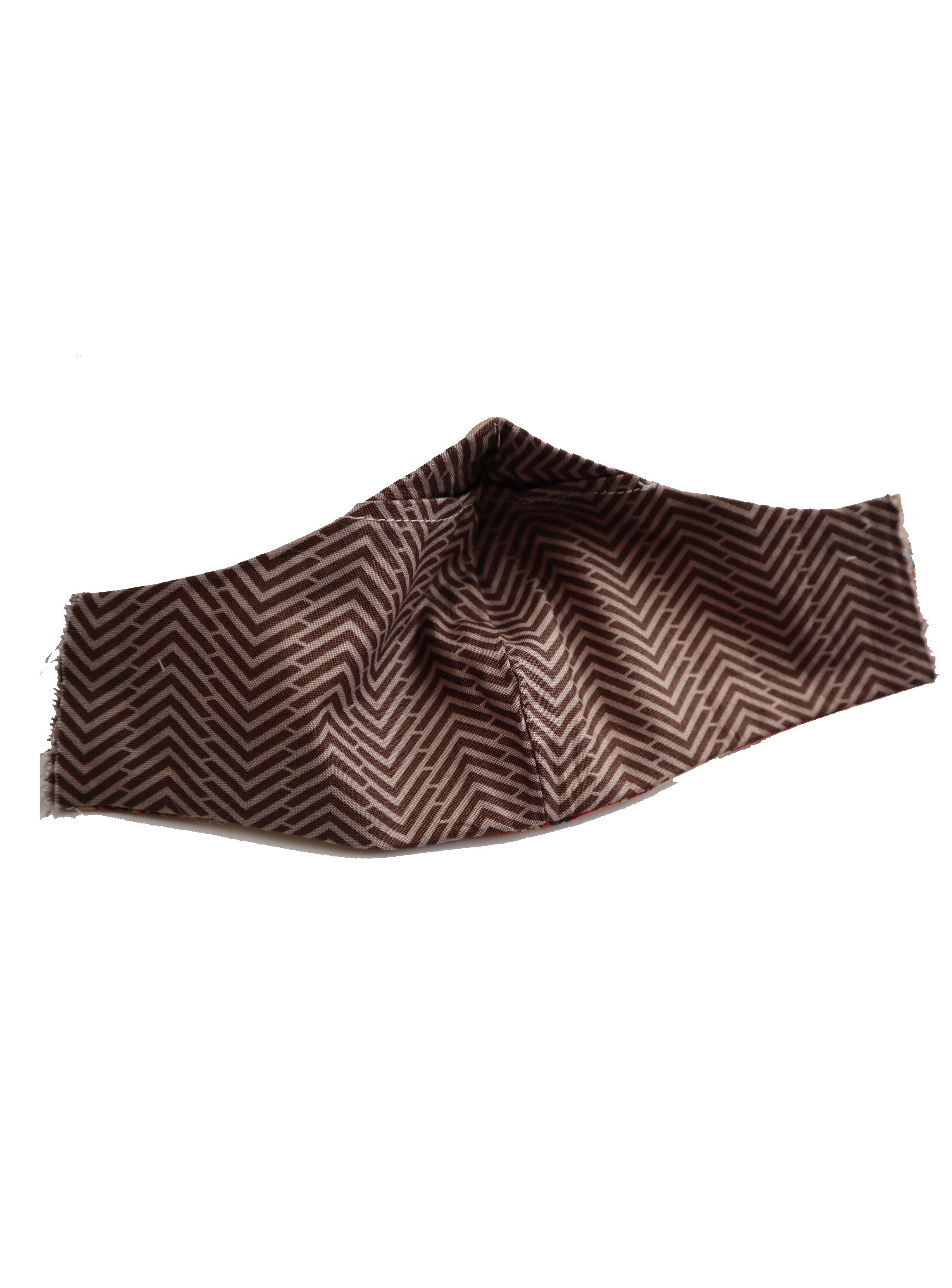 Taupe Paisley Mask w/Rhinestone Bead Trim & Filter Pocket