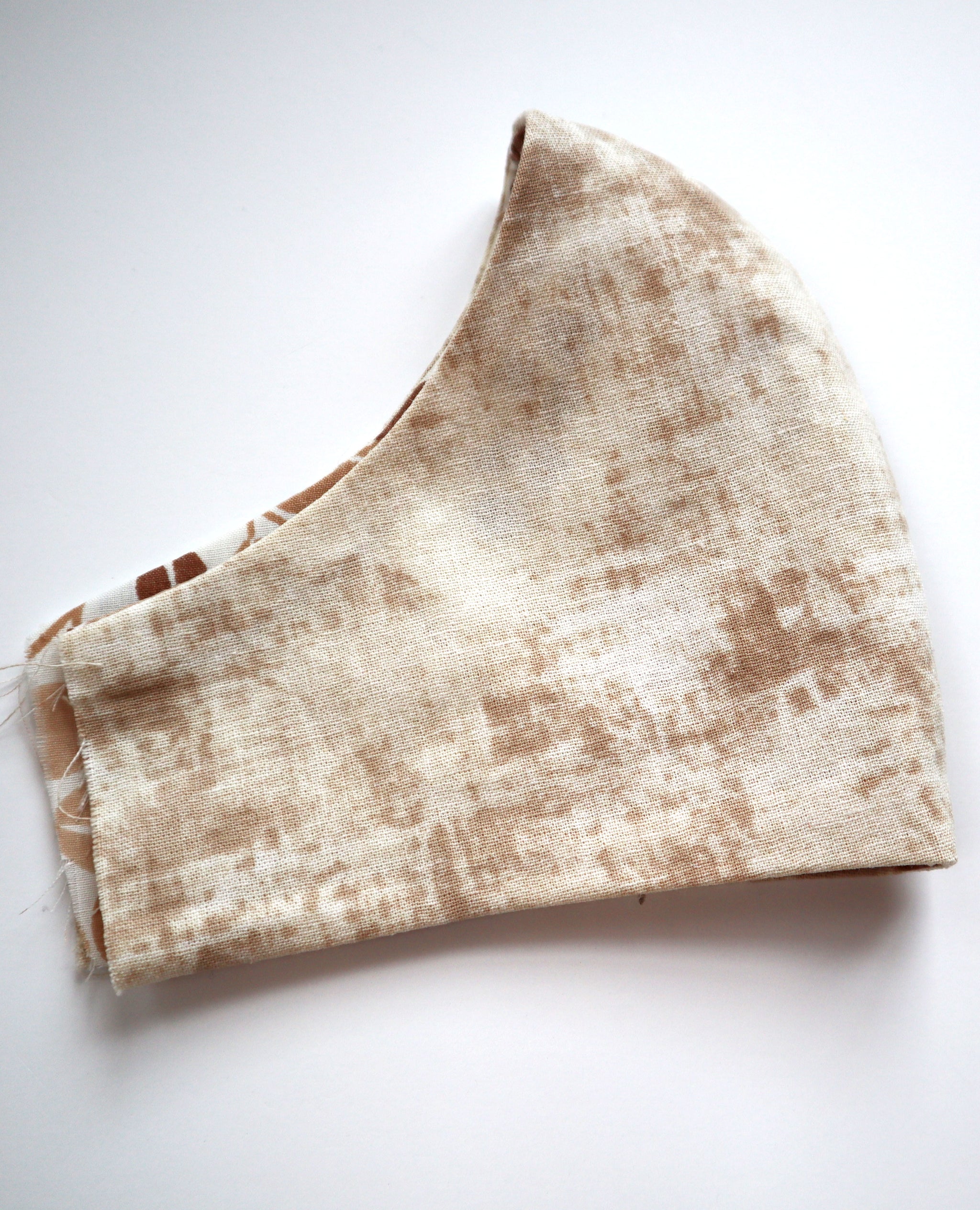 Reversible Natural Leaves 70s Bedding Fabric Mask w/Rhinestone Beading