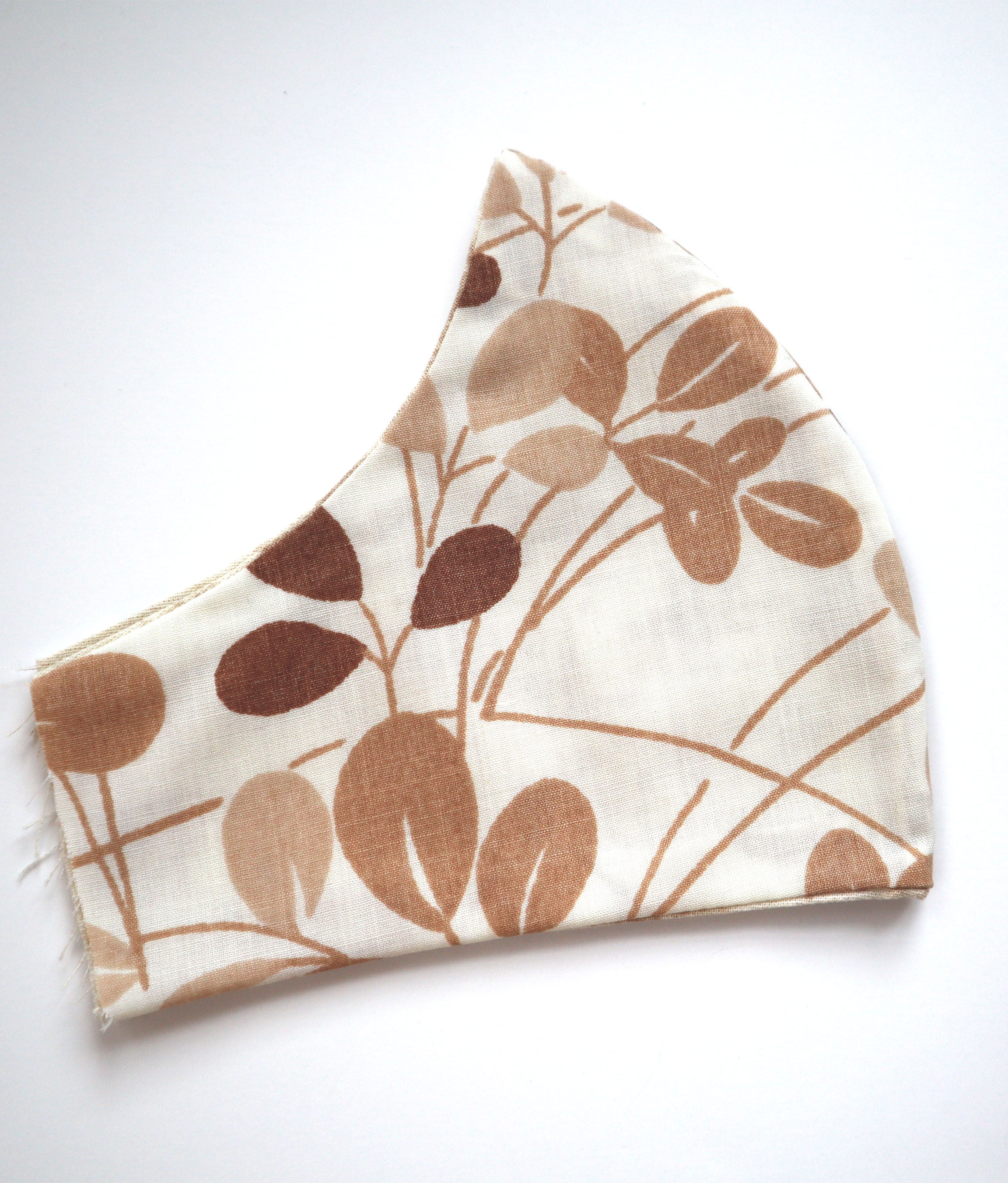 Reversible Natural Leaves 70s Bedding Fabric Mask