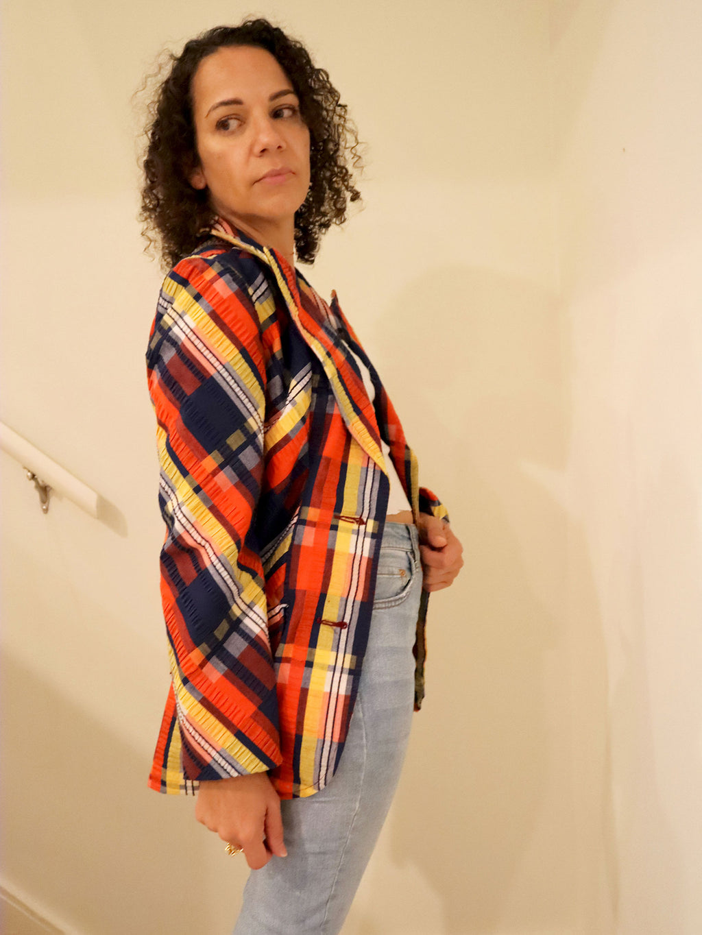 Rare Vintage Funky Plaid BLazer