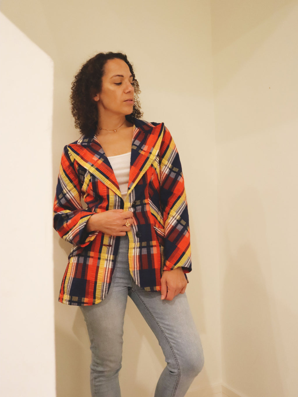 Rare Vintage Funky Plaid BLazer