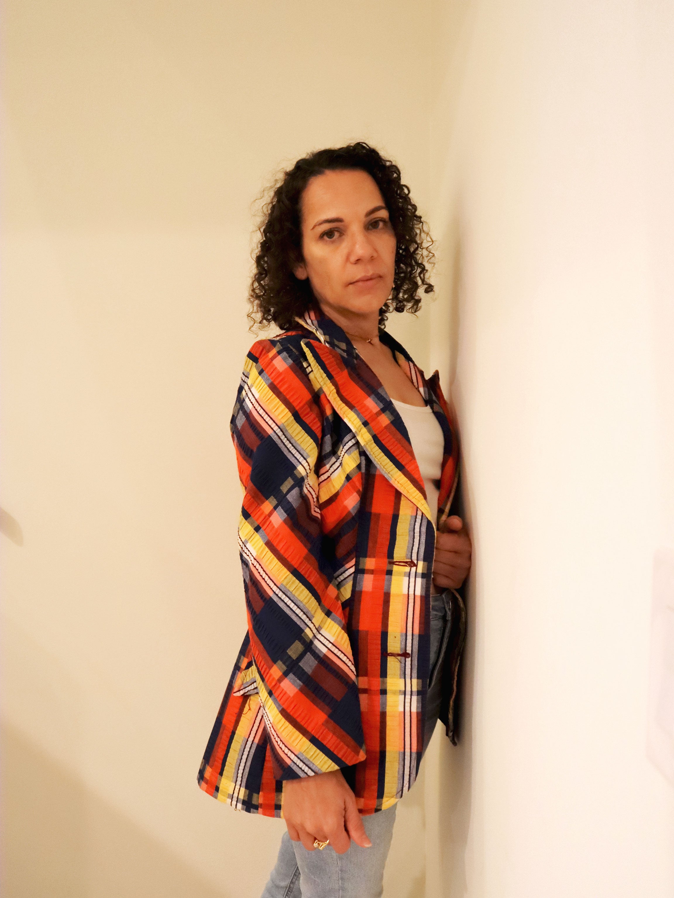 Rare Vintage Funky Plaid BLazer