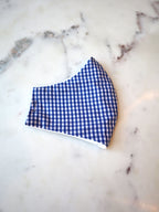 Blue Check Mask w/ Beaded Message & Filter Pocket