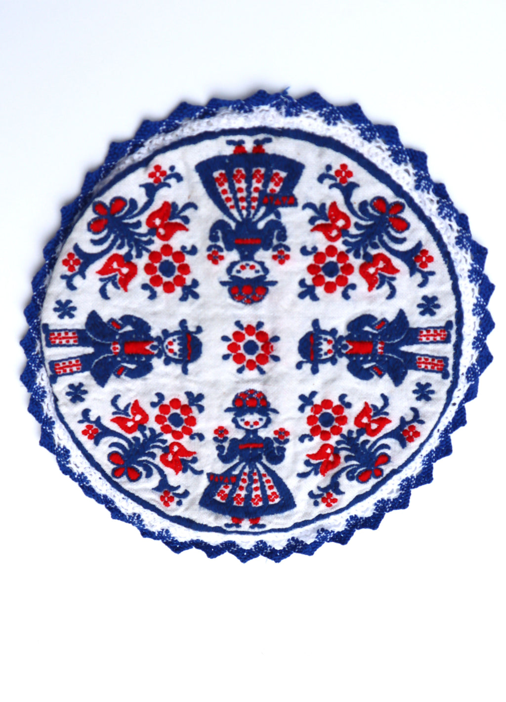Vintage Scandinavian Embroidered Coasters/Doilies (Set of 2)