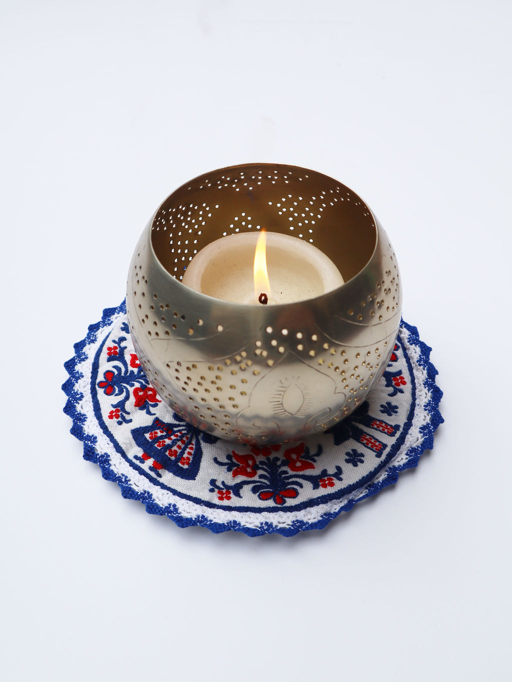 Vintage Scandinavian Embroidered Coasters/Doilies (Set of 2)