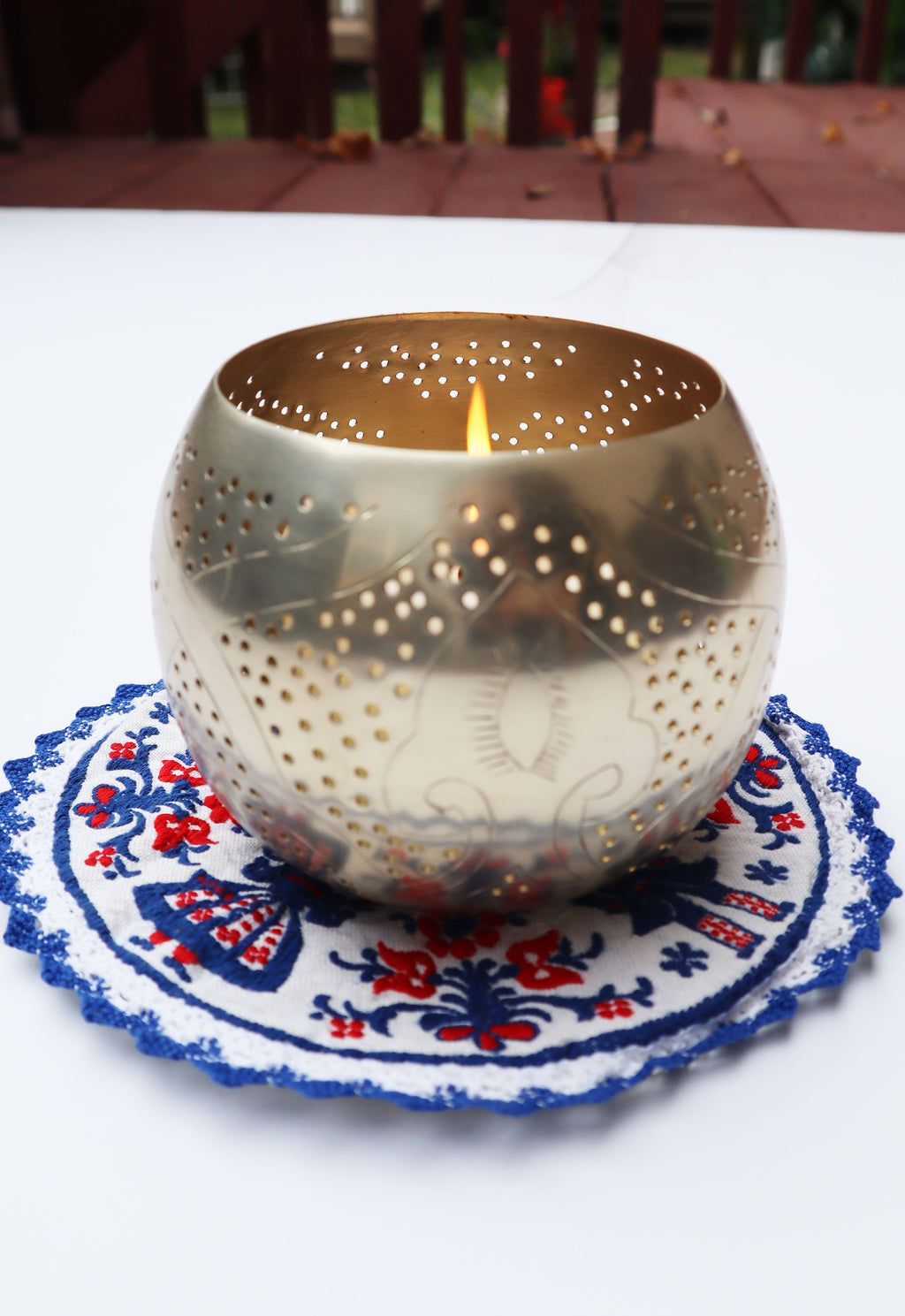 Vintage Scandinavian Embroidered Coasters/Doilies (Set of 2)