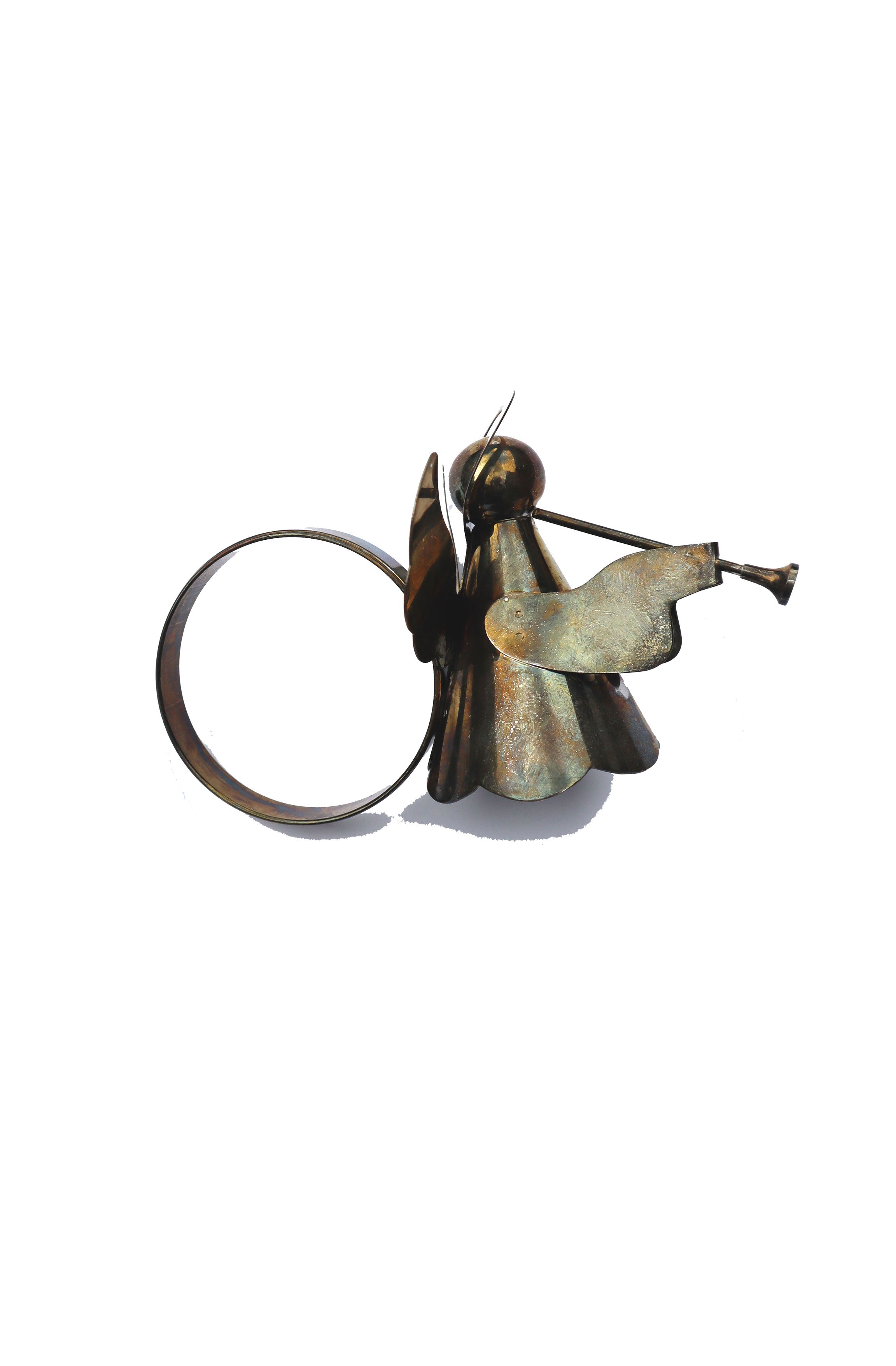 Vintage Brass Angel Napkin Rings (Set of 5)