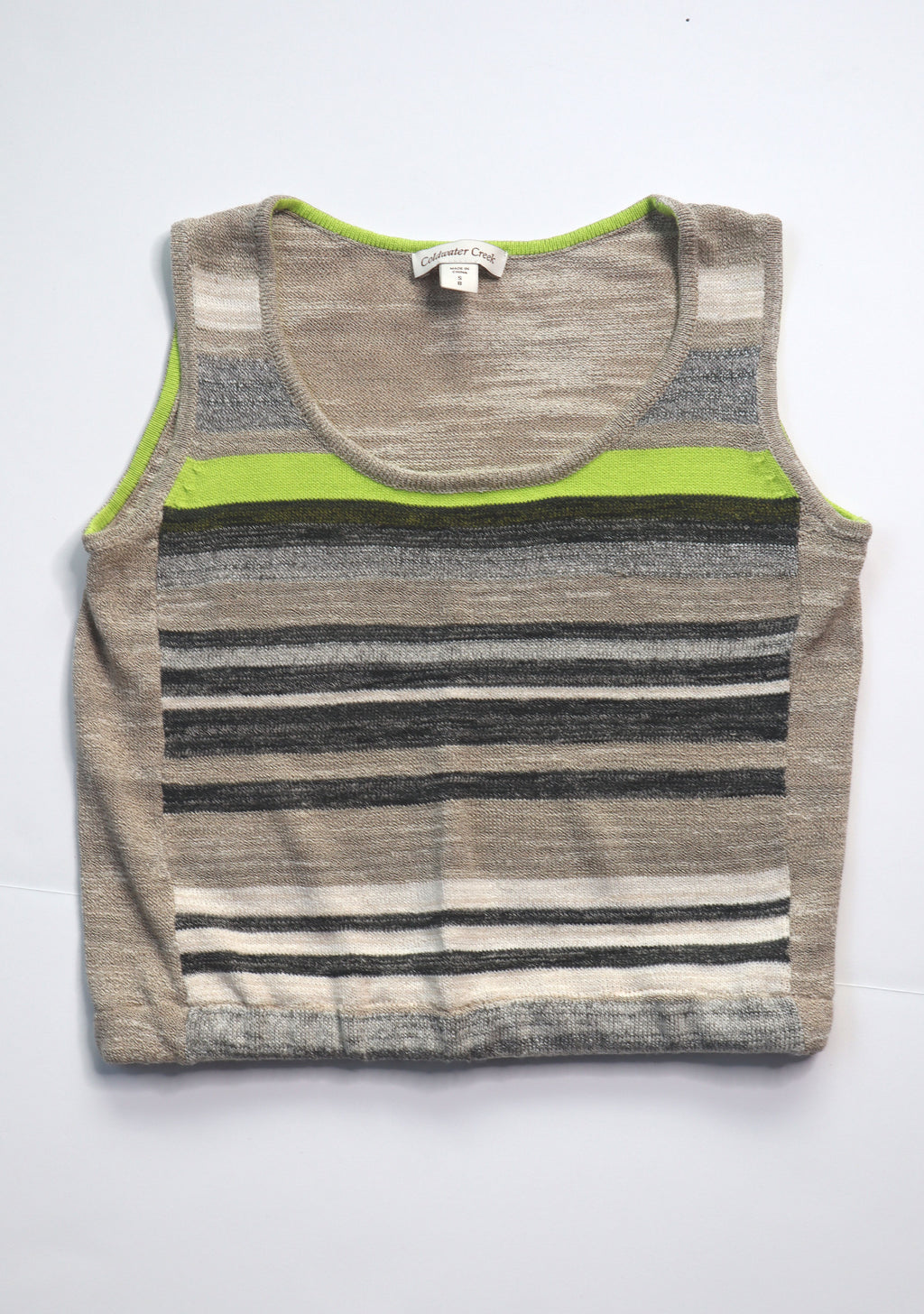 Cropped Coldwater Creek Striped Sweater Tank