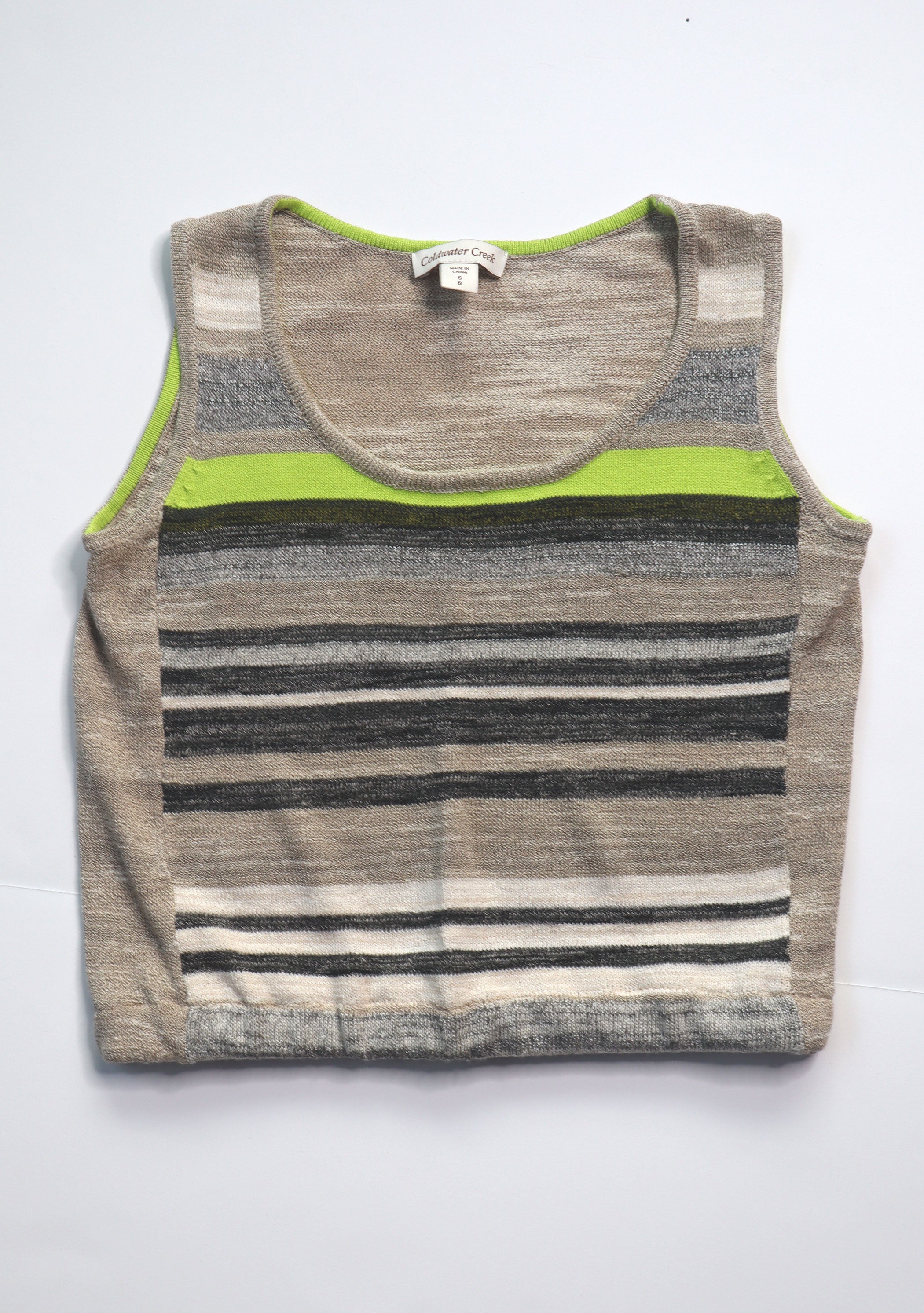 Cropped Coldwater Creek Striped Sweater Tank