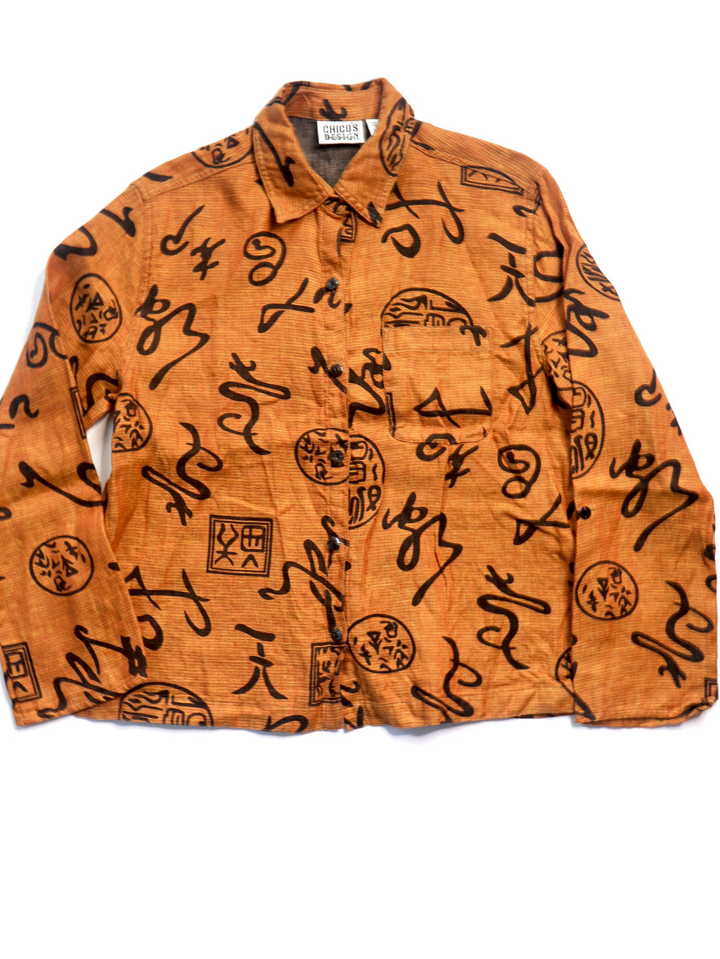 Vintage Chico's Design Rust & Black Print Shacket