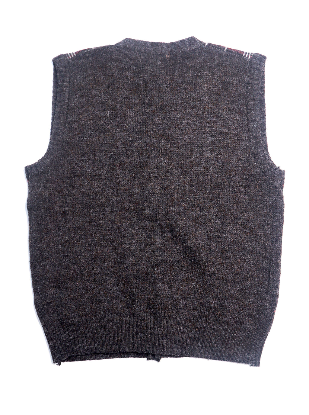 Plaid Charcoal Men's Button Down Sweater Vest