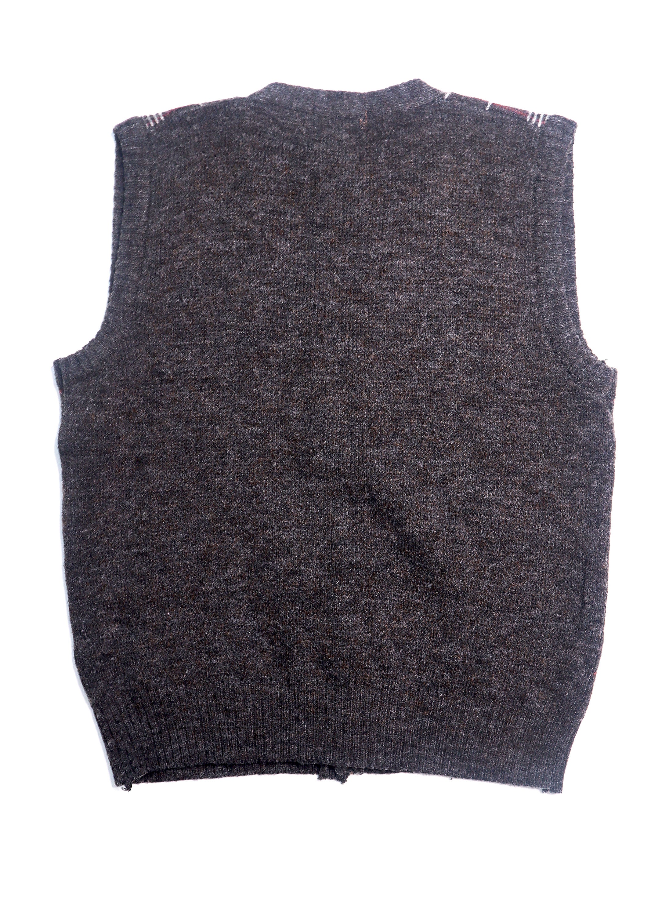 Plaid Charcoal Men's Button Down Sweater Vest