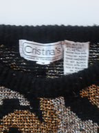 80s Black & Metallic Puff 80s Sweater