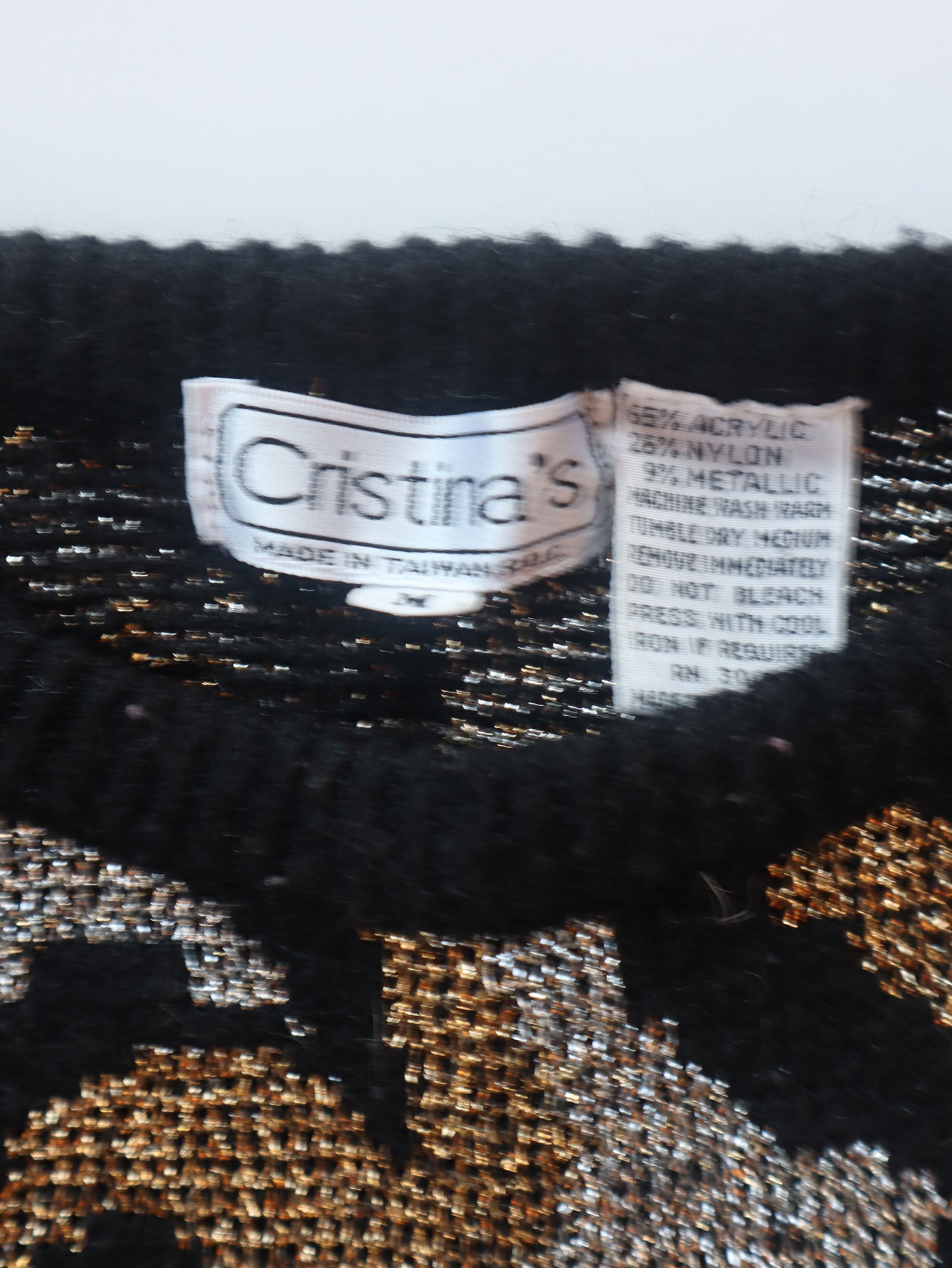 80s Black & Metallic Puff 80s Sweater