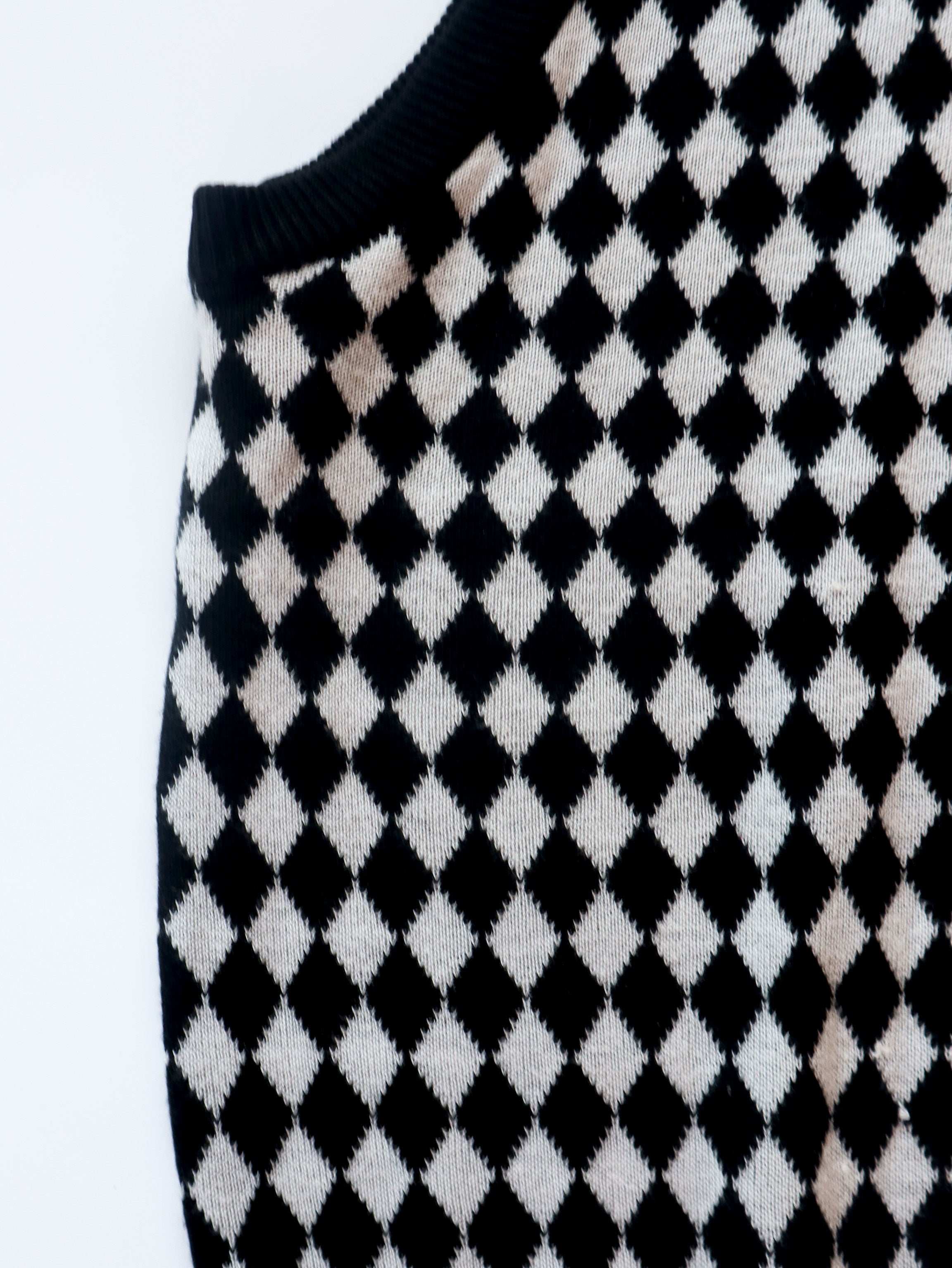 Black & White Check Sweater Vest