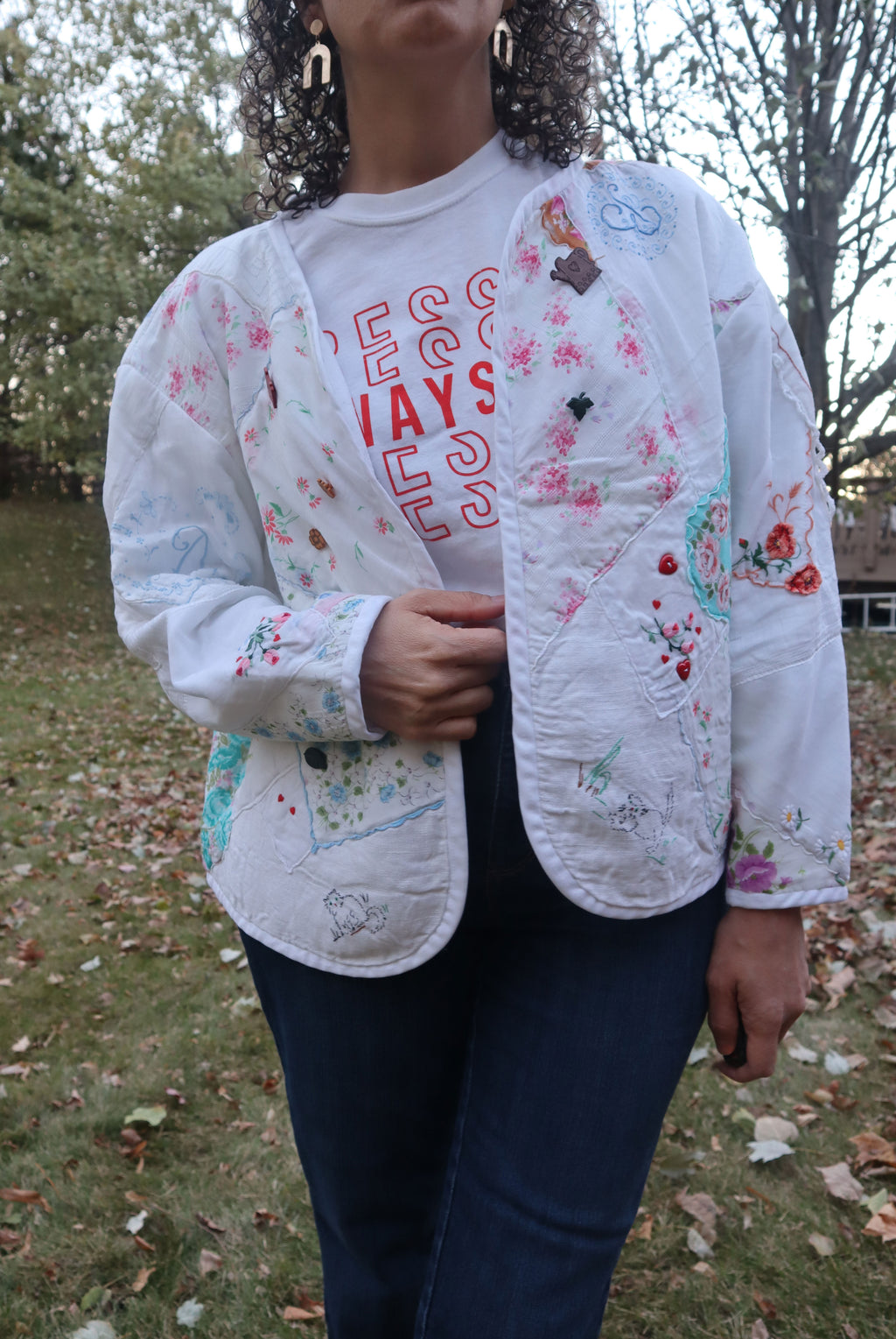Handmade Vintage Handkerchief Quilted Jacket