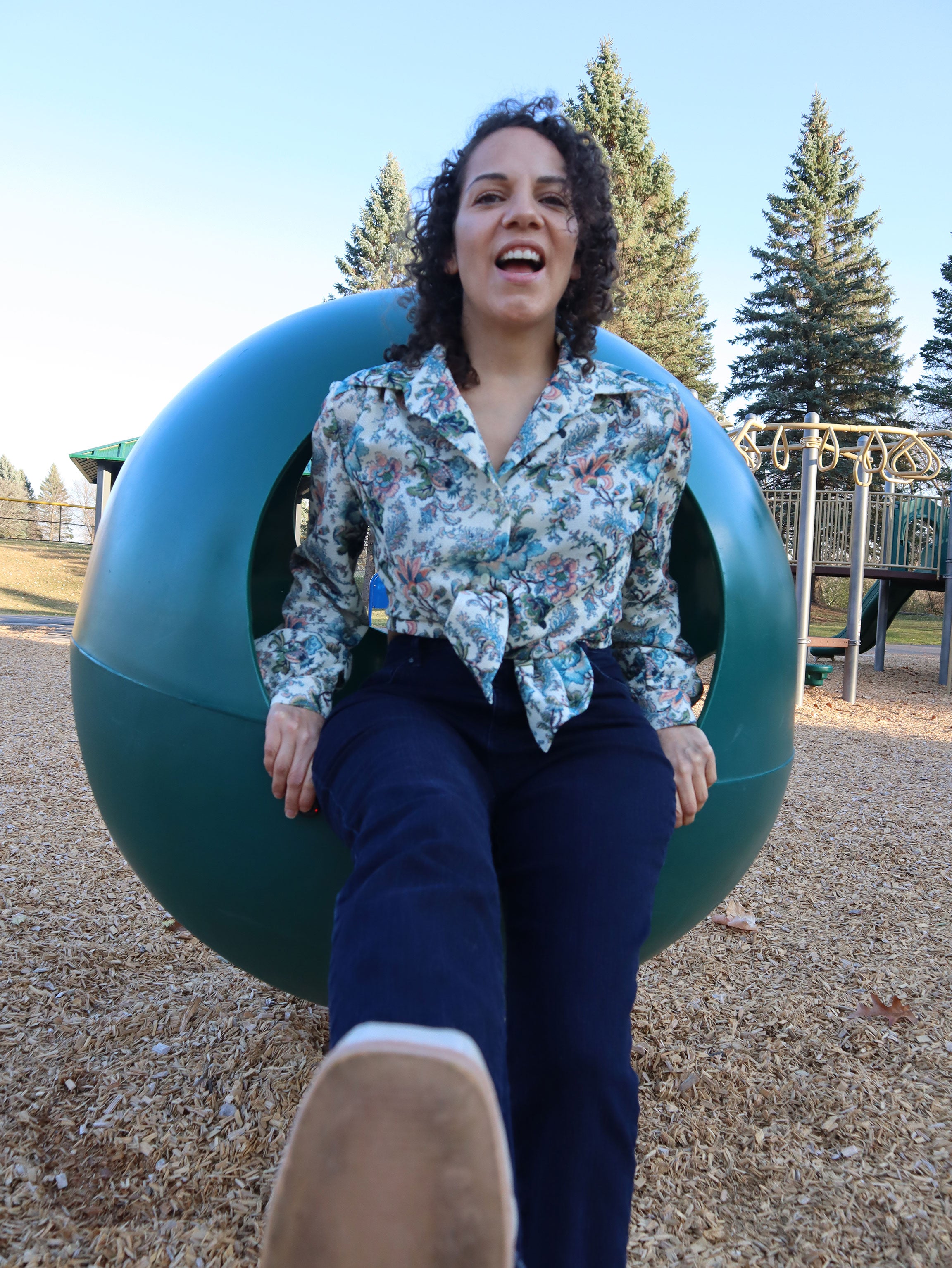 Vintage Cream Floral Handmade Button Up