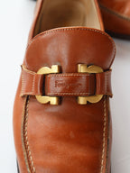 Rare Salvatore Ferragamo Gold Horseshoe Tan Leather Loafers (Size 7.5)