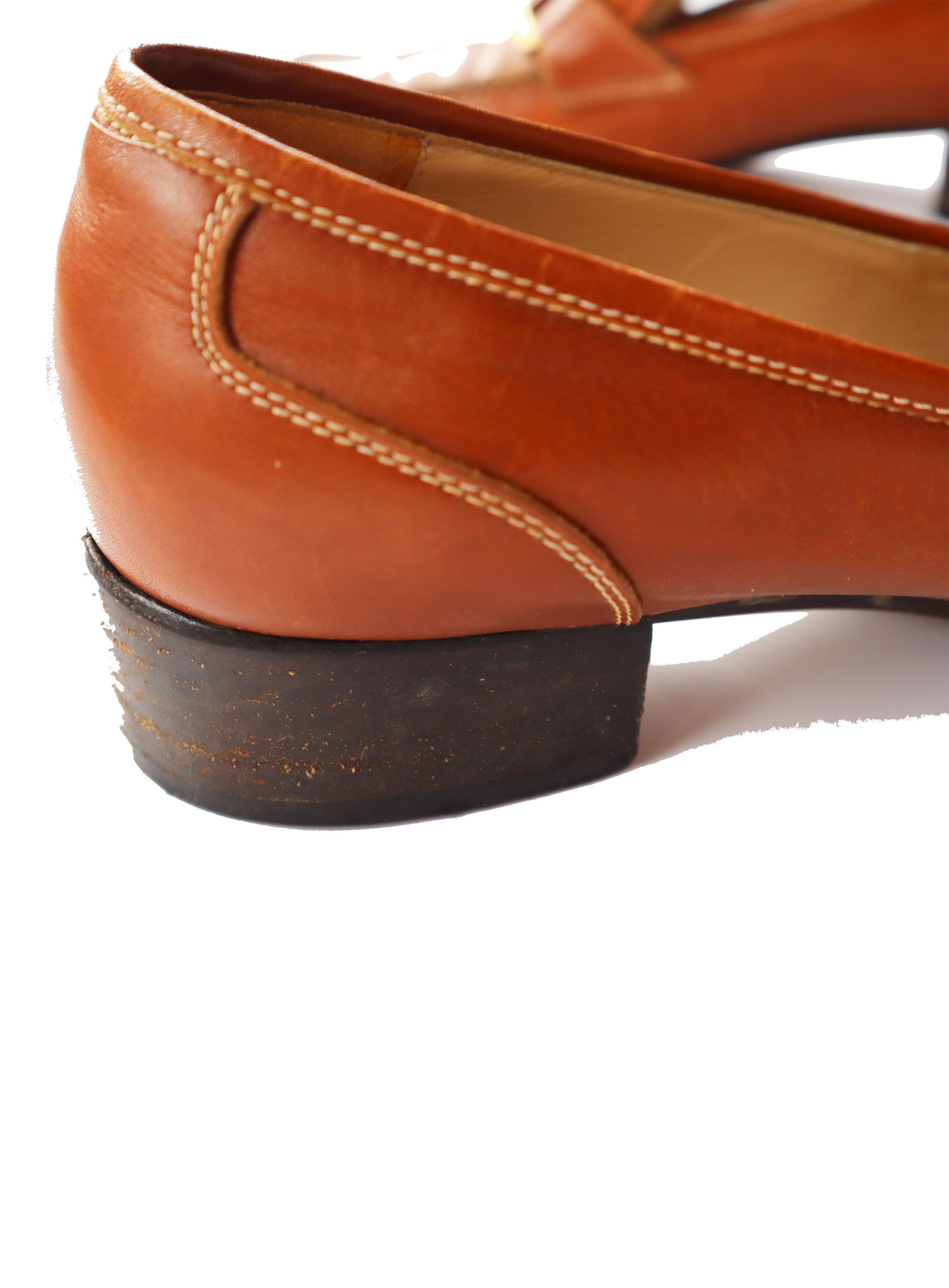 Rare Salvatore Ferragamo Gold Horseshoe Tan Leather Loafers (Size 7.5)