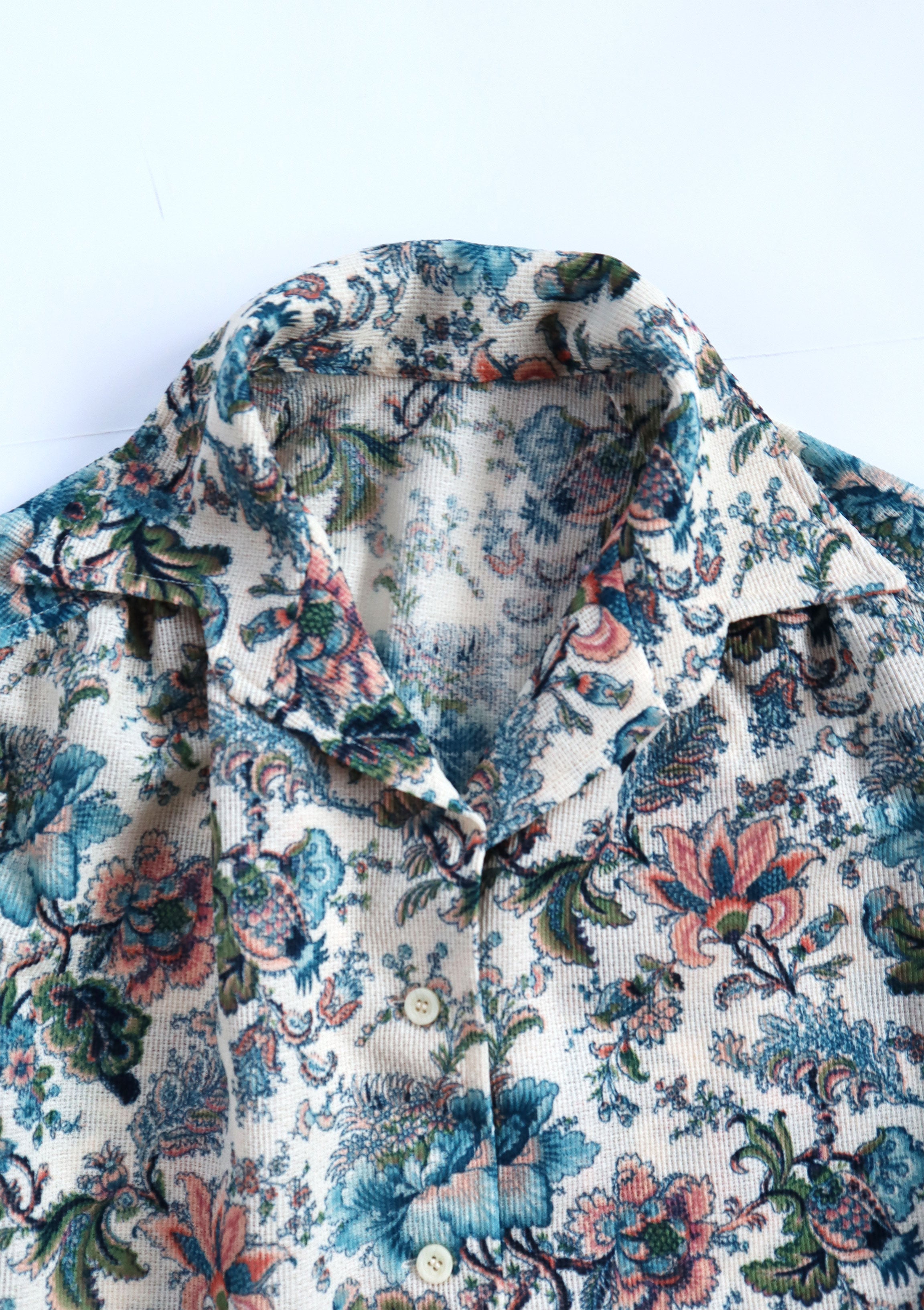 Vintage Cream Floral Handmade Button Up